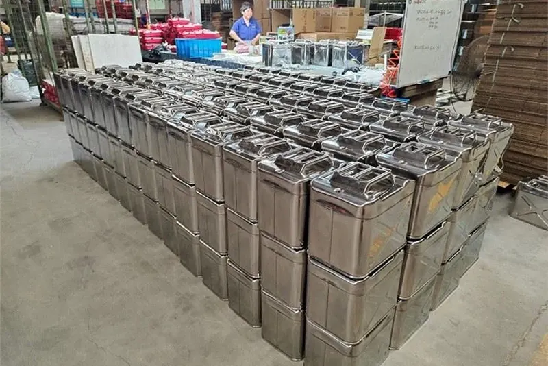Finished stainless cans in stock